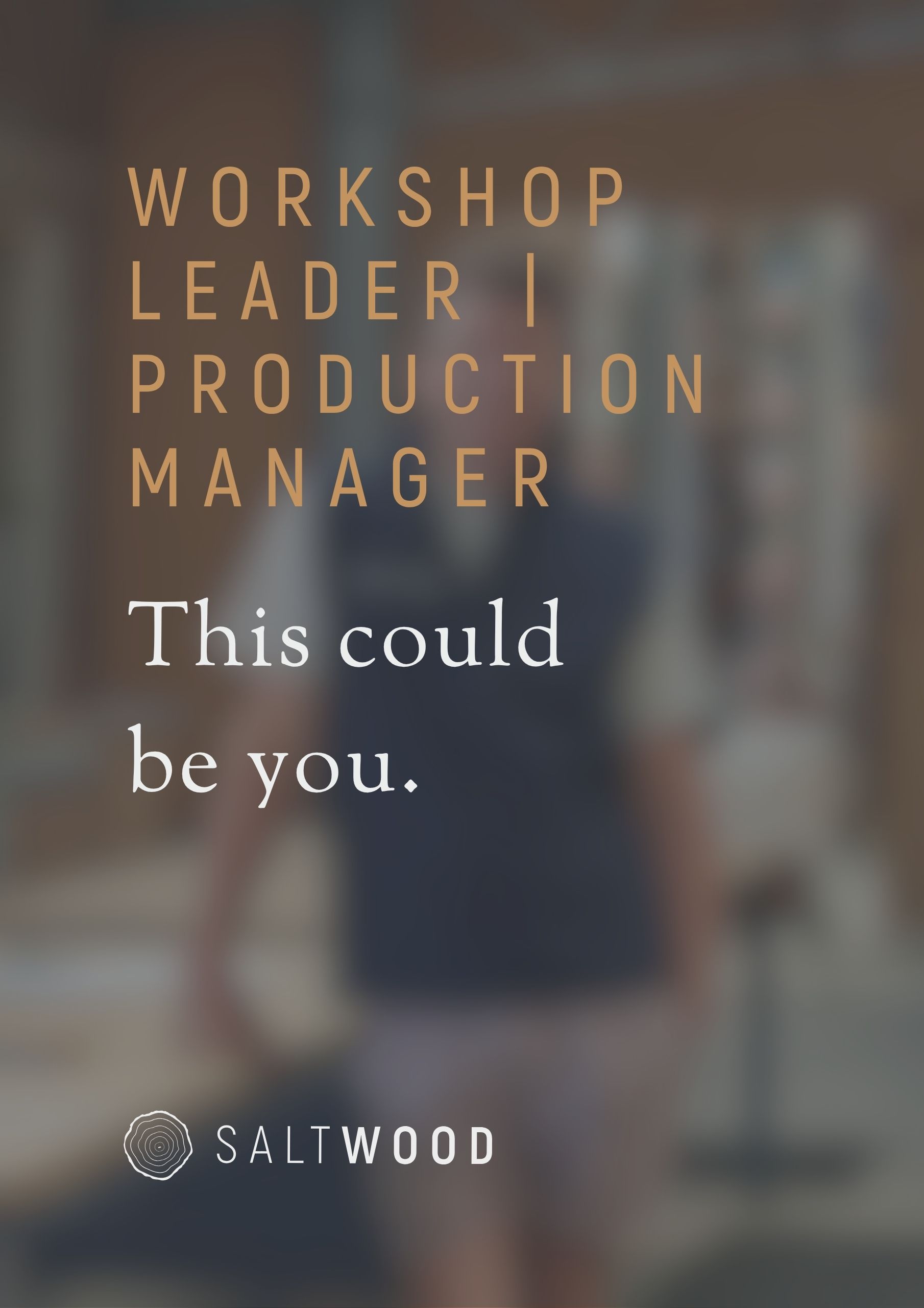 Advertisement for a workshop manager at saltwood build